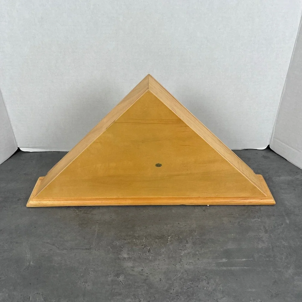 Wooden Triangle Flag Display Case Shadow Box Glass‎ Front Like New Open Box